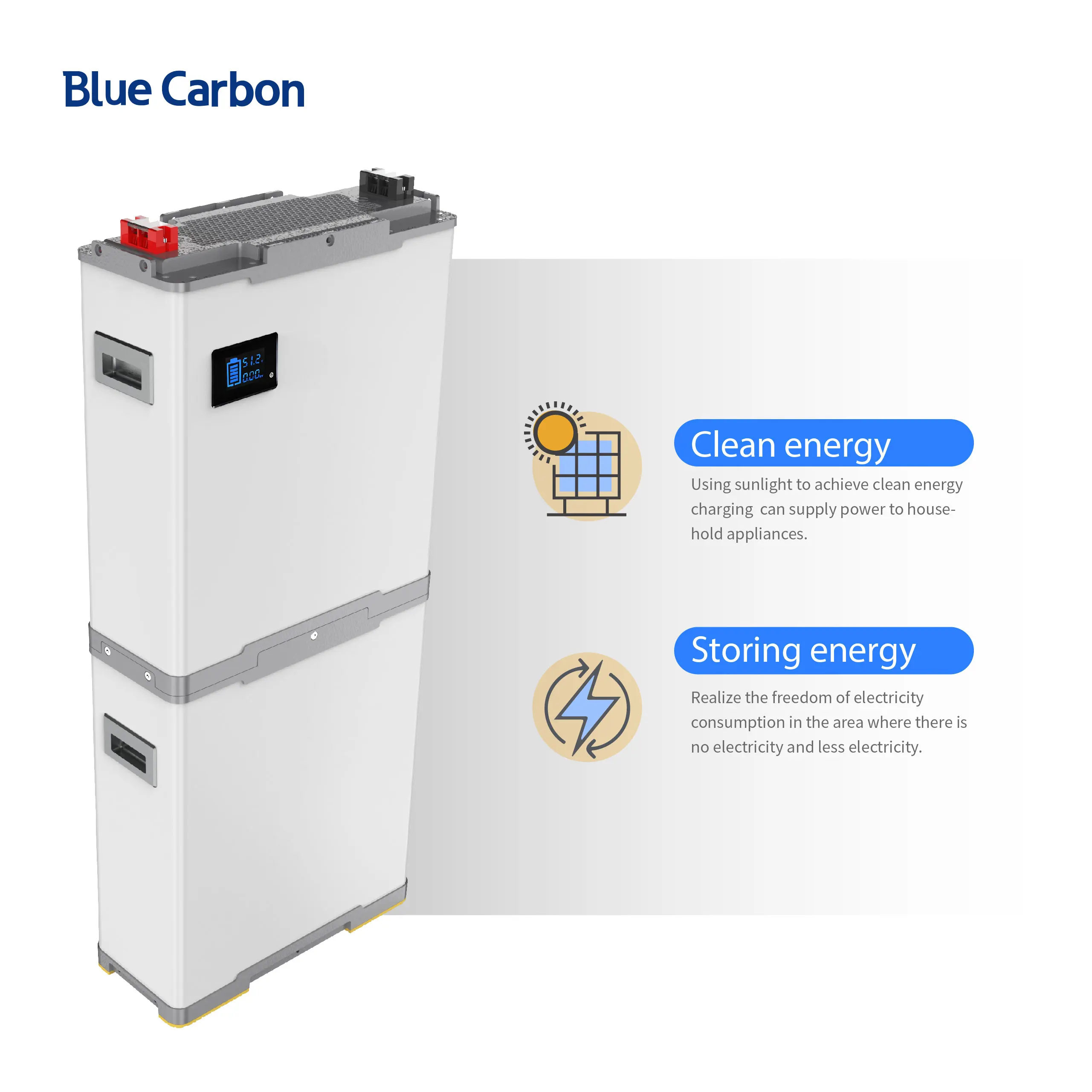 Blue Carbon 5 Years Warranty 48V 200Ah 250Ah 300Ah Off Grid Solar System 51.2V 10kW 12kW 15kW Lifepo4 Solar Lithium Ion Battery