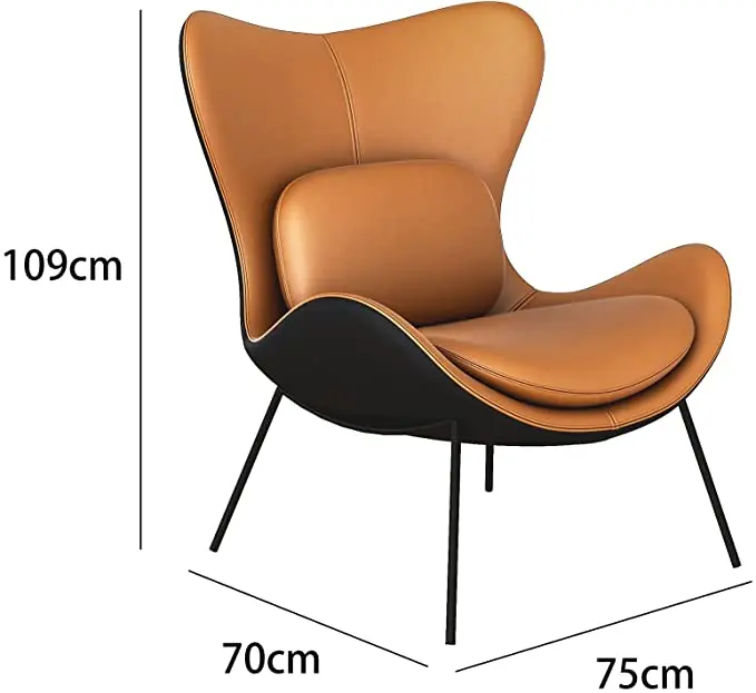 Modern fashion single sofa chair with foot Nordic leather designer light luxury balcony lazy lounge chair