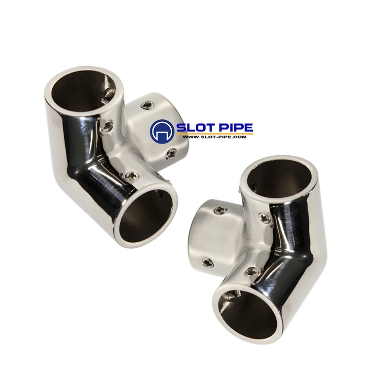 Marine hardware boat hand rail fitting corner fitting three way elbow 22mm round shape stainless steel