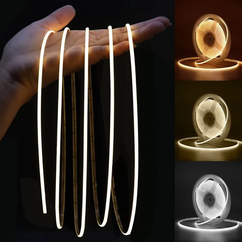 mini cut cob led strip 3mm 4mm 12v led light led strip lights cri95 yellow red blue 24v led cob strip light