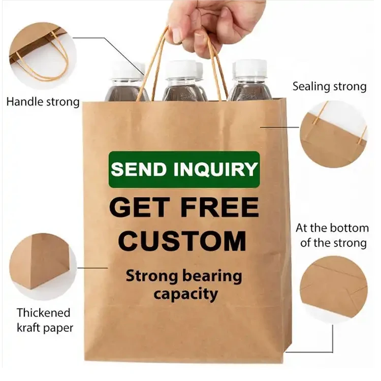 Wholesale Designer Branded Eco Friendly Brown Green Shoes Shopping Paperbag Recycle Kraft Paper Clothing Bags With Custom Logo