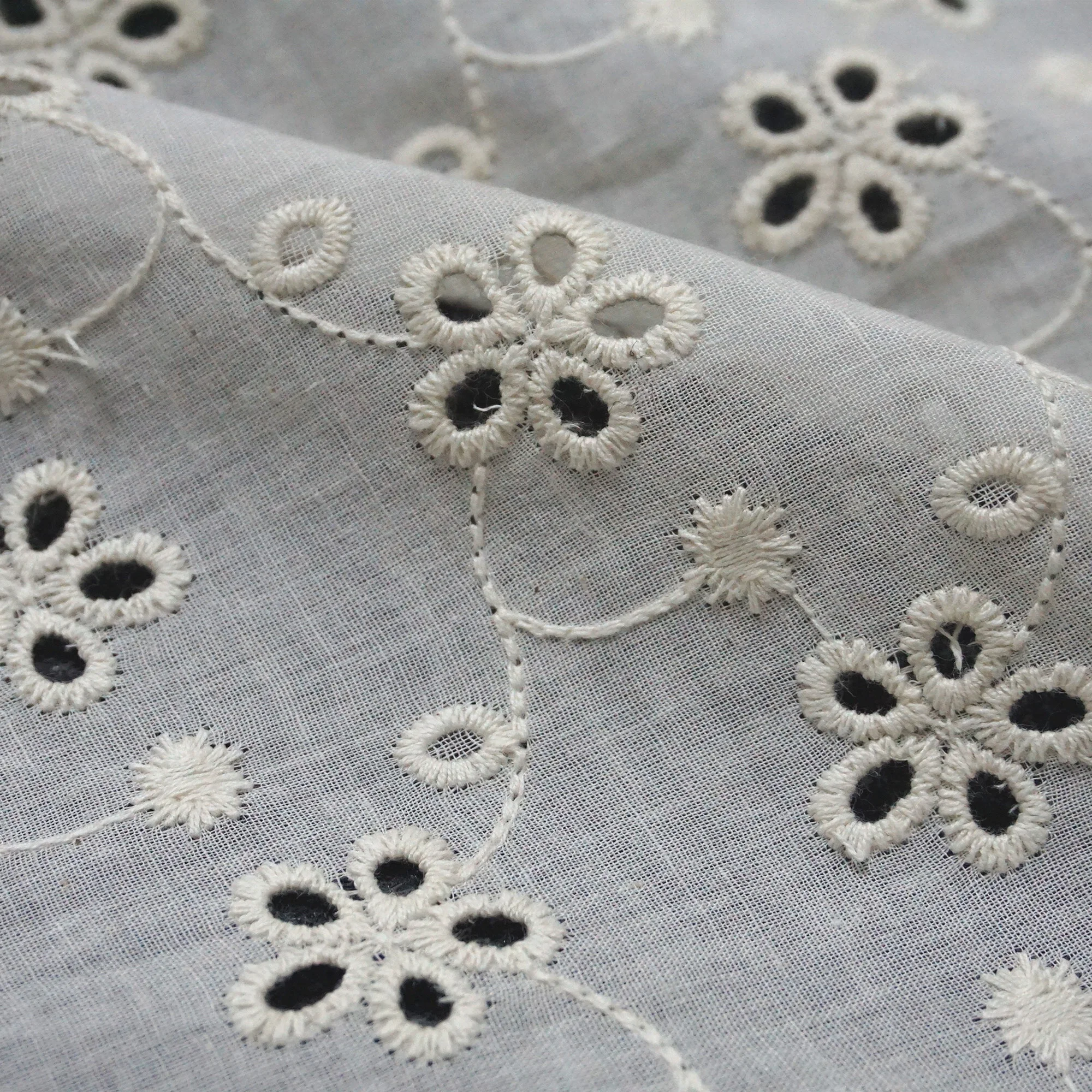 
 Популярная распродажа, ткань из хлопка и льна с цветочной вышивкой, кружевная ткань с вышивкой  