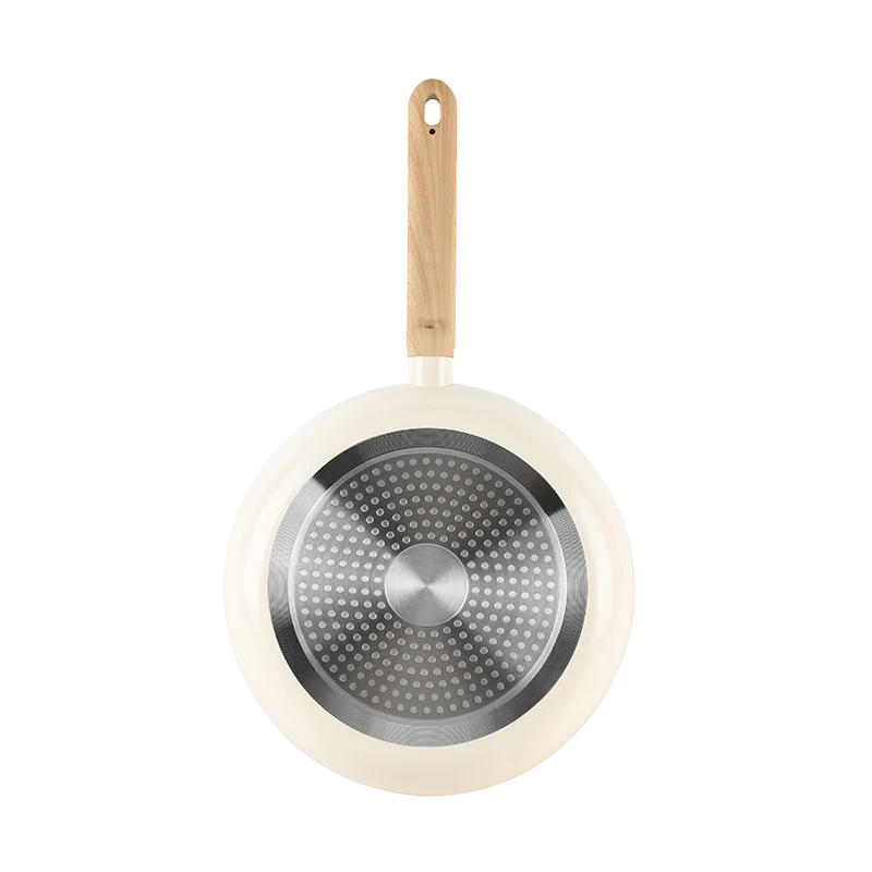 High quality ceramic coating Aluminum Alloy Frying Pan With White high temperature resistance coating