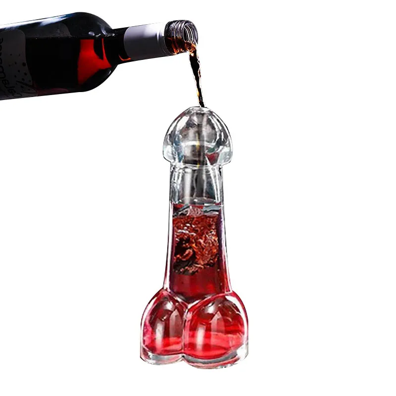 Sexy Adult Cup Wine Glasses Cocktail Drink Tentum Dick Shape Glass Bottle Night Bar Club Nightclub Party Penis Shot Wine Glass