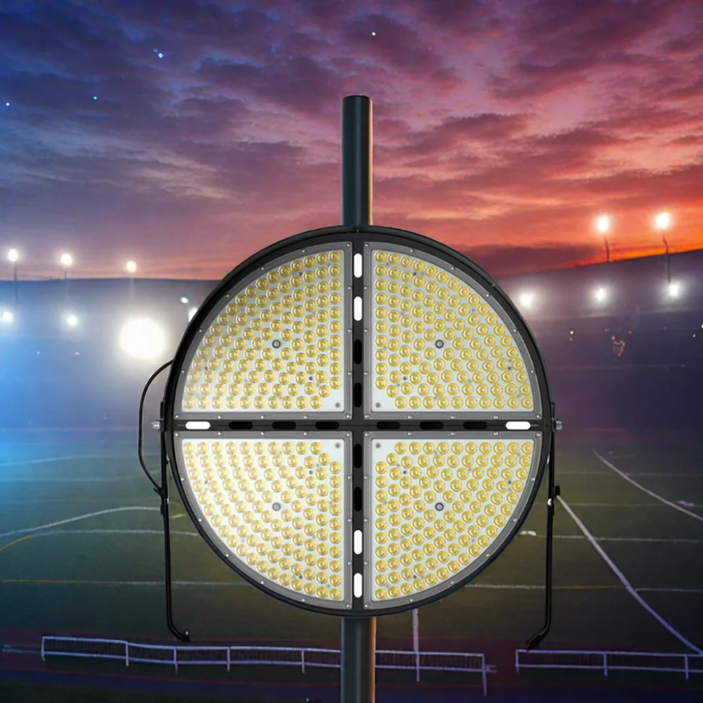 500W IP66 Waterproof Black High Mast LED Sports Lights Aluminum Anti-Glare UFO Stadium Court Light with 5 Years Warranty Outdoor