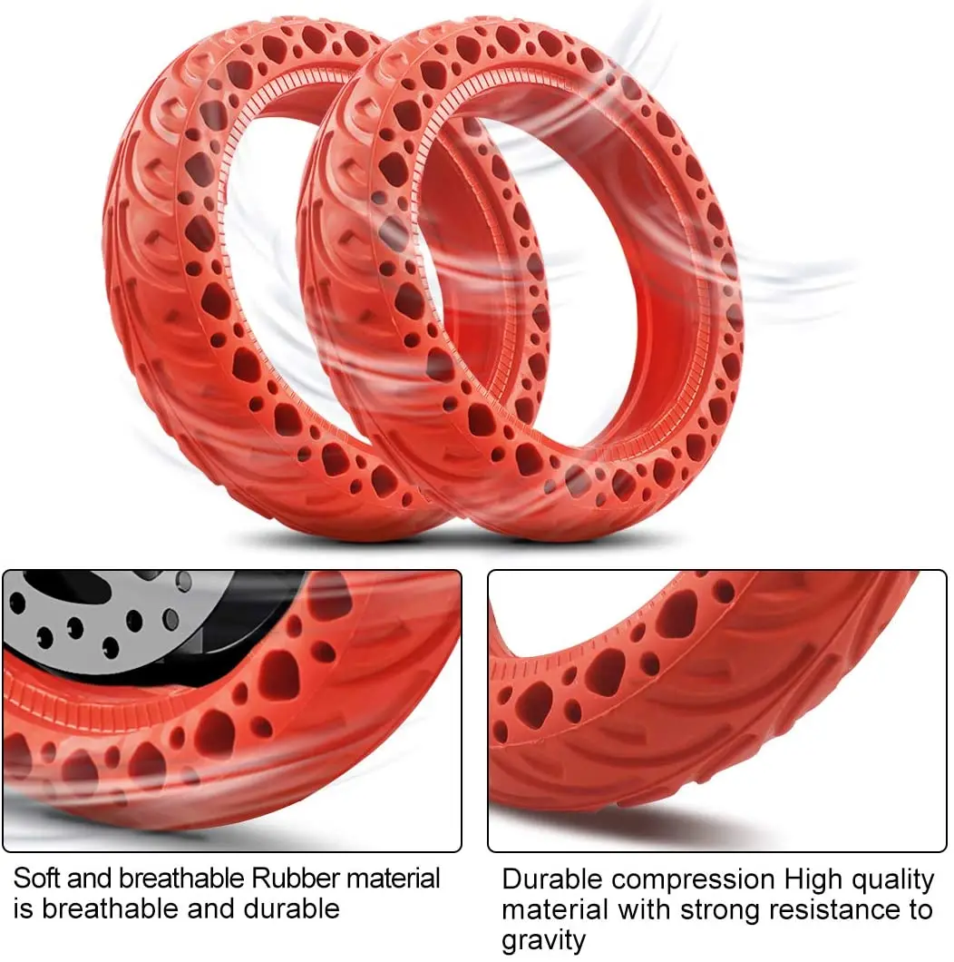 New Image EU Warehouse 8.5*2 Inch New Color Honeycomb Solid Tires Shock Absorber For Xiaomi M365/1S/Pro/Pro2 Scooter Accessory