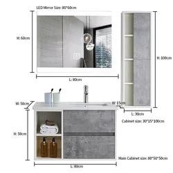 Euro Style High End Bathroom Vanity Black And White Cabinet Bath Vanity Set With Suspended a Sink
