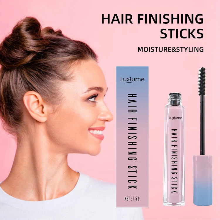 Refreshing Not Greasy Hair Finishing Stick Gel Anti Frizz Hair Flyaway Tamer with Edge Brush for Baby Hair