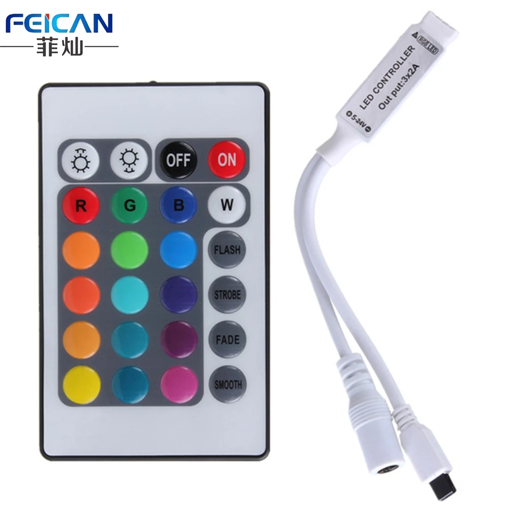  Мини-контроллер для светодиодов RGB SMD5050 SMD2835 24 клавиши 12 В постоянного