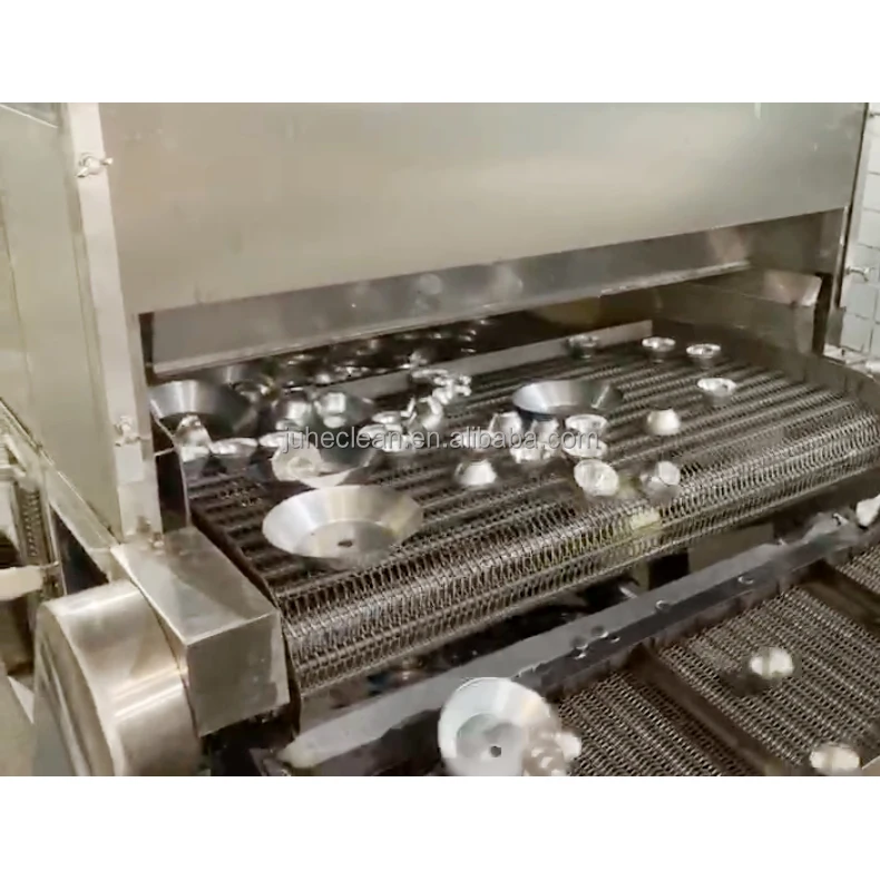 automated conveyor washer ultrasonic cleaning machine for stamped aluminum parts LED light cups, shell parts degrease, deoiling