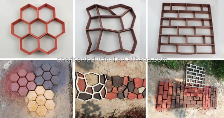 High Quality Home Garden DIY Decorations Walkway Mold Plastic Concrete Paving Molds Factory Price