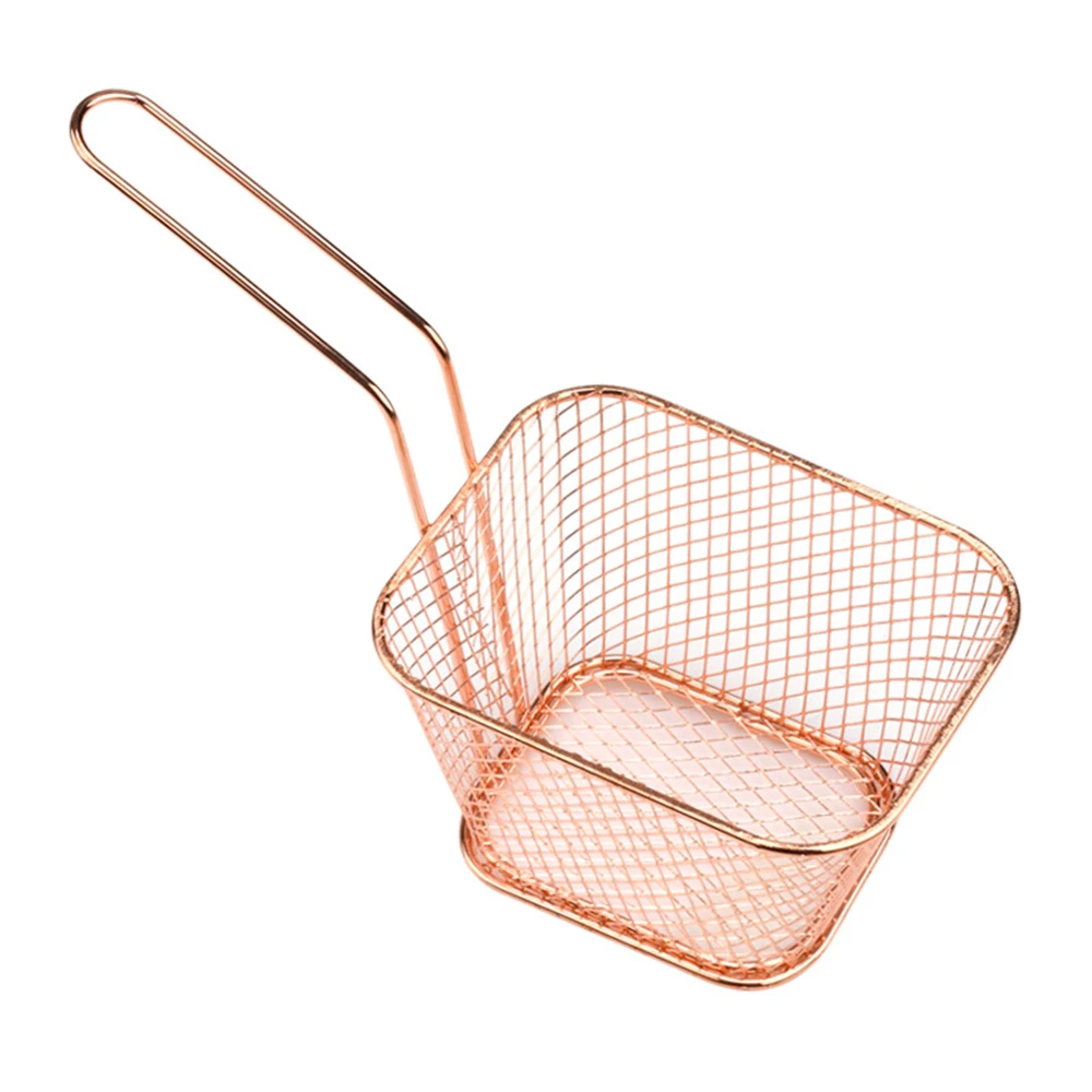 Restaurant Home Kitchen Iron Mesh French Fry Basket French Chip Serving Strainer/Colander for Frying Food in Oil