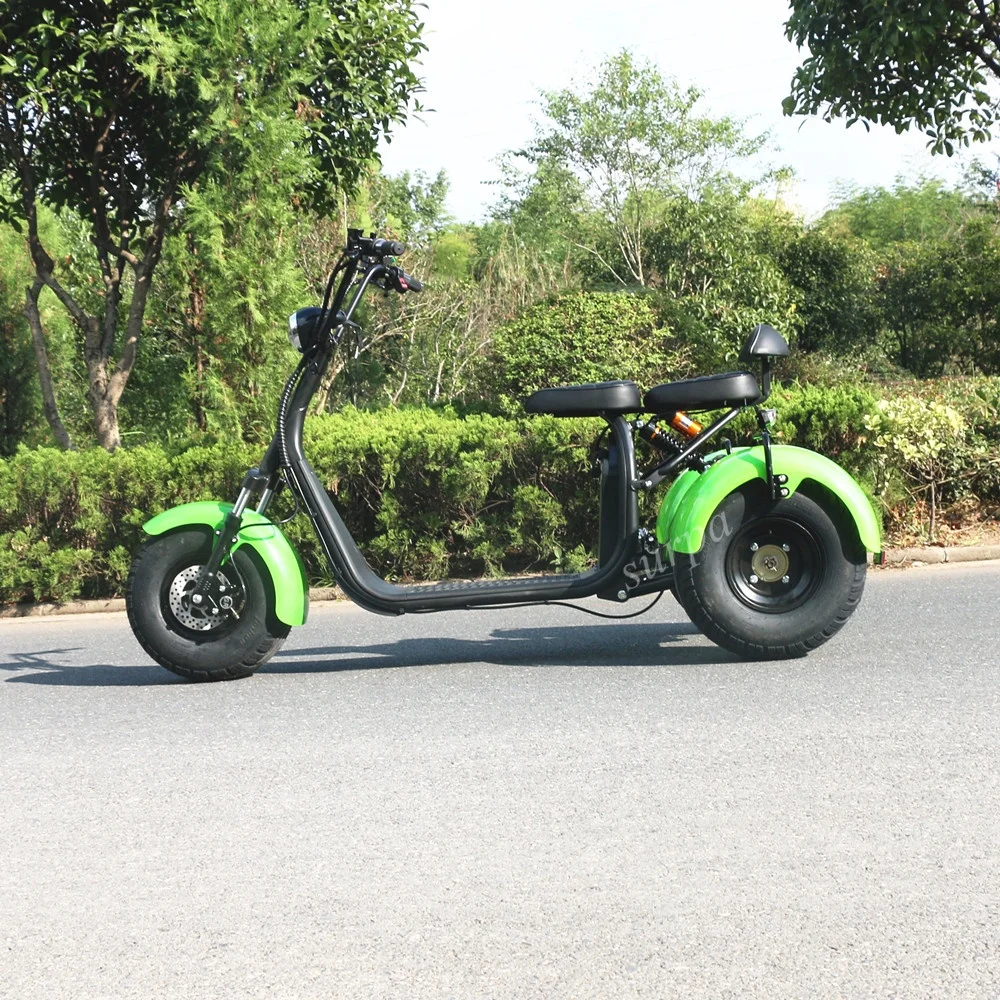 1000w 2000w60v12ah/20ah citycoco 2 removable portable battery  fat tire 3 wheel fatboy electric scooter with golf bag holder