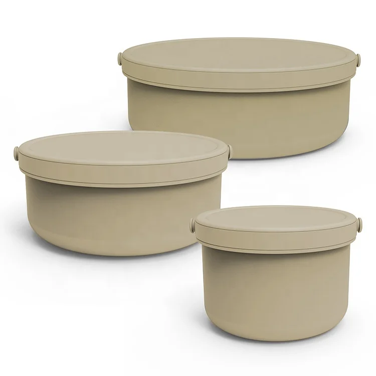 Food Grade Silicone Bowl 250/750/1250ml  Microwaved Lunch Box Safety Pure Platinum Silicone Food Storage Container Tableware