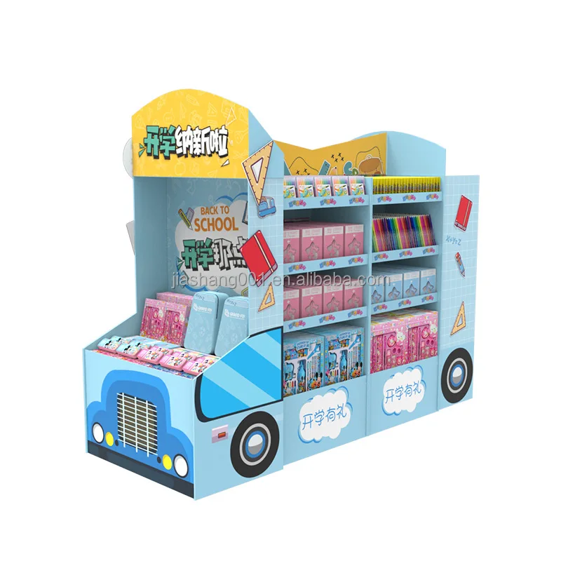 Retail Promotional Pos Custom 6 Tier Pop Up Cardboard Paper Toy Floor Display Stand Toys Cardboard Floor Display Shelf