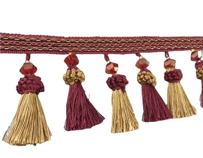 Wholesale Fashion Fancy Pillow Case with White Tassel Fringe for Home Textile & Garments for Curtains