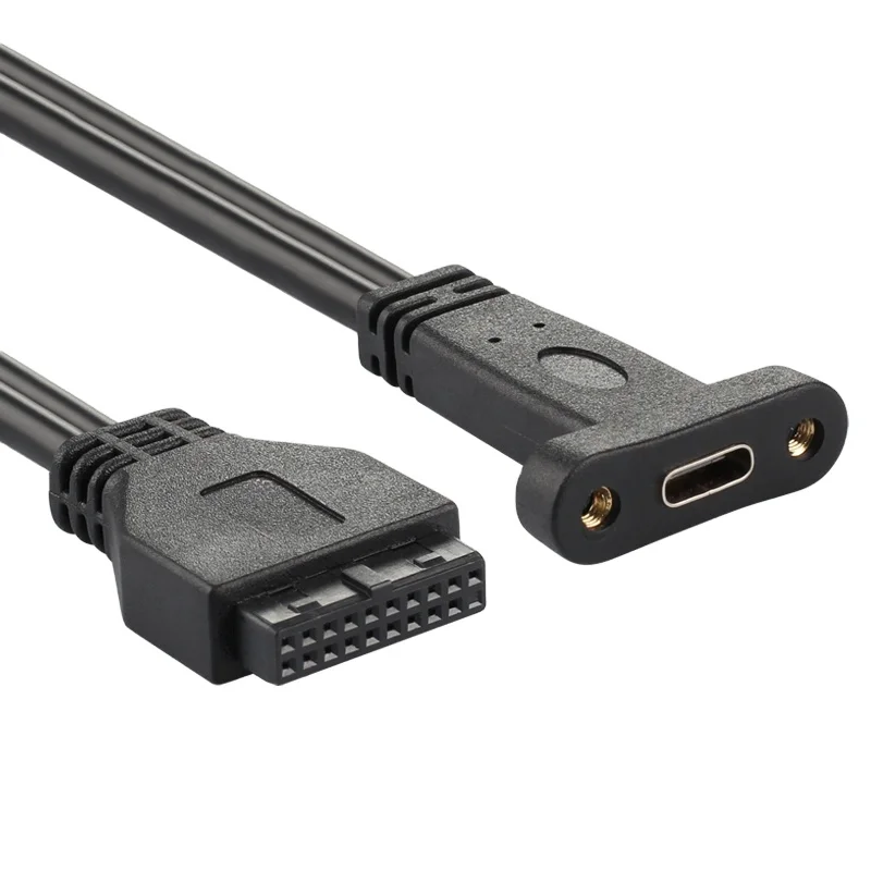 
OEM&ODM&Stock 50cm/0.5m Usb 3.0 Motherboard 20 Pin Header To Usb Type C Panel Cable With Pci Slot Plate Bracket 