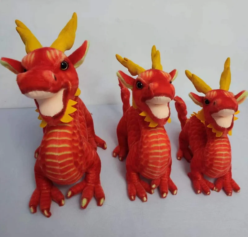 hot selling realistic plush dragon stuffed toy lifelike stuffed chinese dragon plush toy