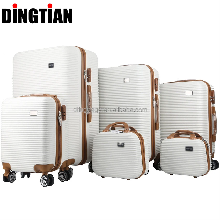 vintage suitcase set travel Luxury trolley luggage bag ABS 6 pieces set hand carry luggage suitcase kids cosmetic bag for women