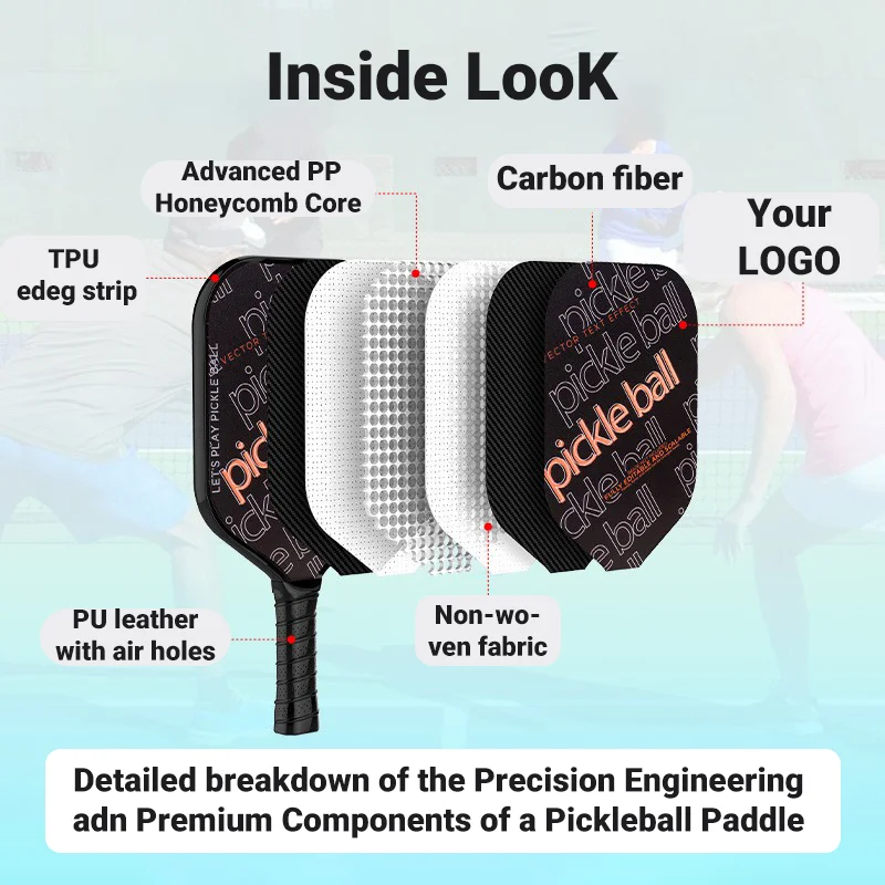 full carbon fiber pickleball paddle neoprene pickleball paddle racket cover protector eva foam pickleball paddle