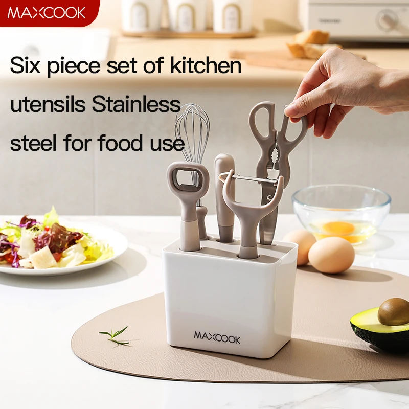 2024 Kitchen Fruit Knife Set With Storage Bucket Multi-functional Watermelon Scissors Peeler  kitchen tools & gadgets