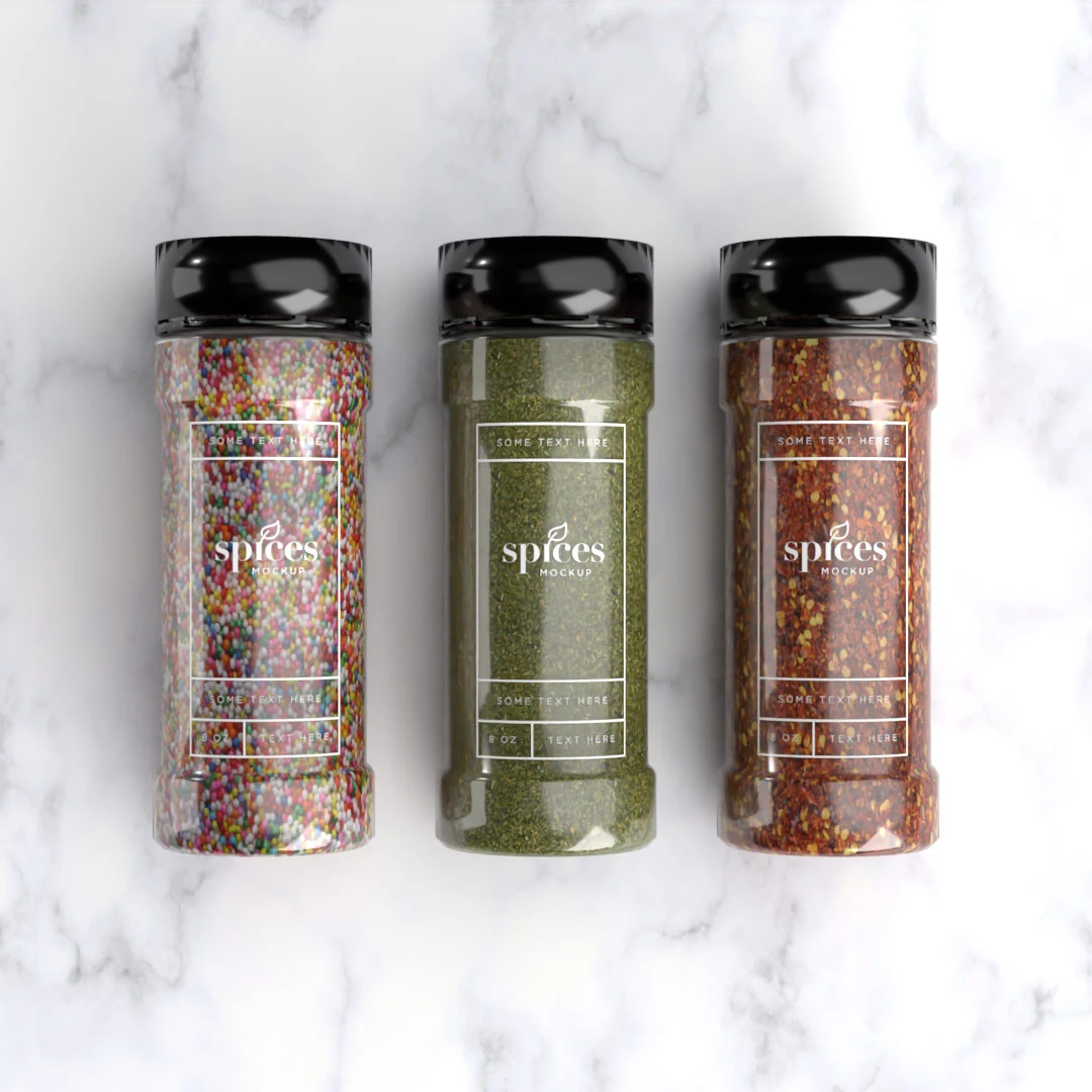 Custom Printed Seasoning Glass Capital Spice Jar Labels,Washable White Herb Spice Clear Sticker For Bottle Container