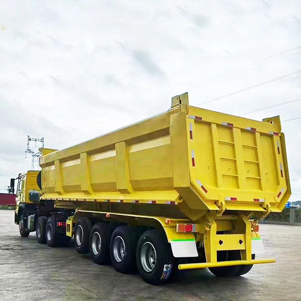 3 Axles 40ton 60ton Heavy Duty Hydraulic Rear Dumping Trailers Dump Tipper Semi Trailer End Dump Trucks Trailers