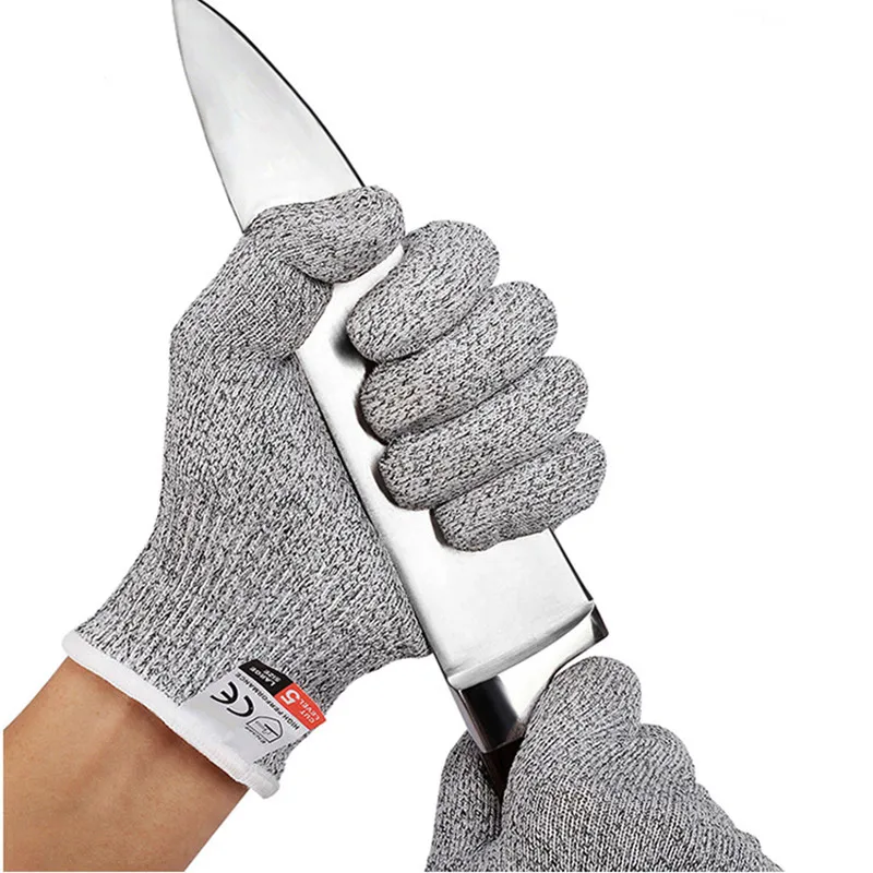 The cut gloves HPPE knitted kitchen cut-proof gloves Labor protection woodworking slaughter cutting prevention  gloves