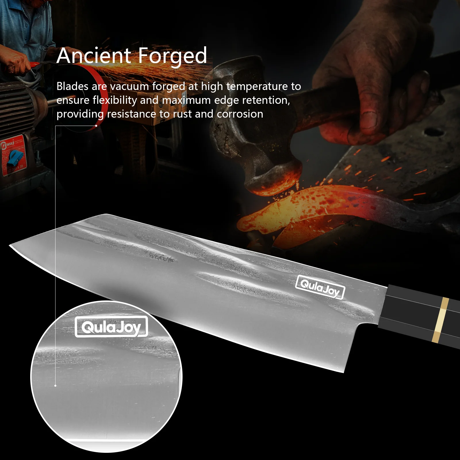 Swedish Sandvik Steel 7 Inch Japanese Professional Kiritsuke Kitchen Knife with Octagonal Pakkawood Handle Hand Forged Non Stick