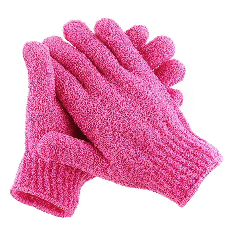 2025 JIESHEN 100% natural body Exfoliating Five-Finger Bath Gloves Shower Scrub Cleaning Body Massage Glove Bath Accessories