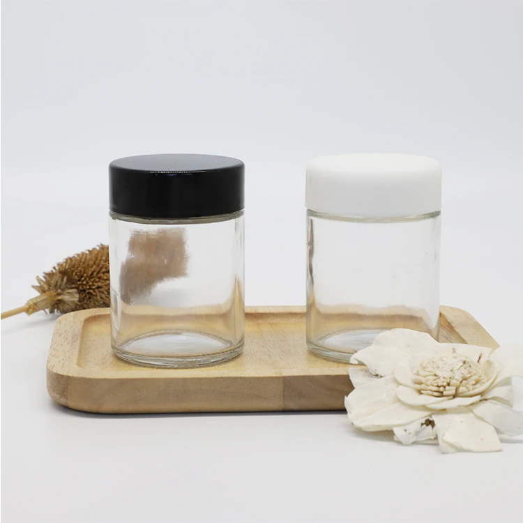 30ml 60ml 90ml 120ml glass child resistant 1oz 2oz 3oz 4oz dry flower jar airtight smellproof storage jar with childproof lid