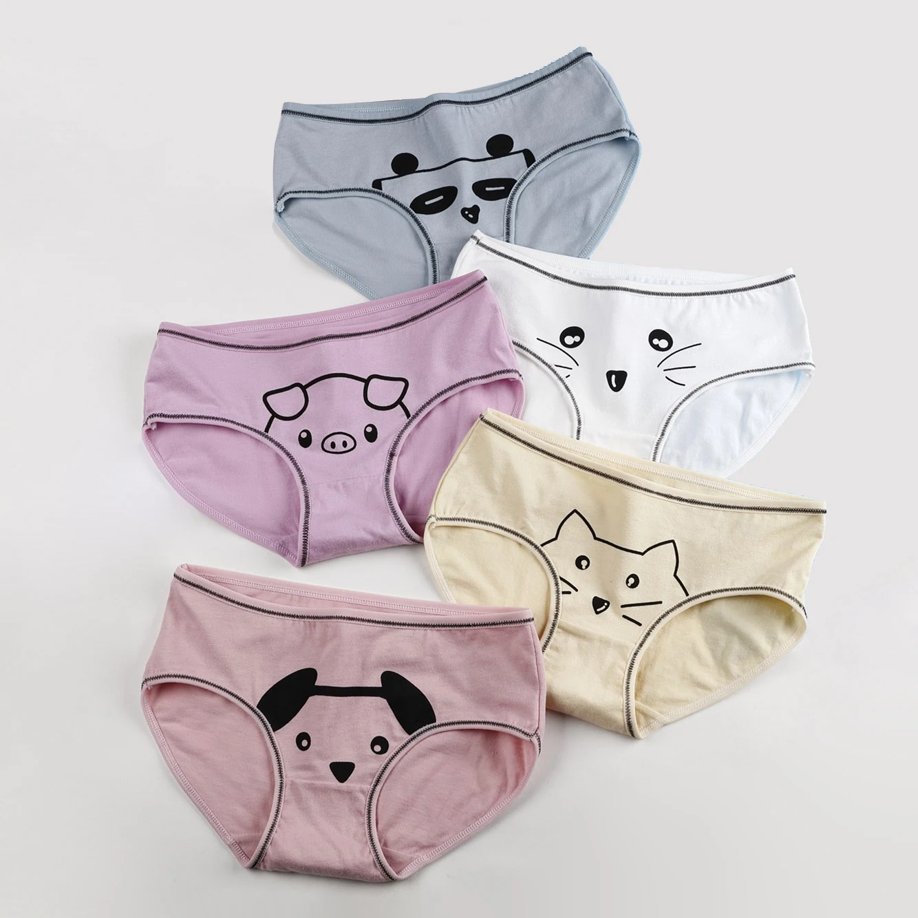 Wholesale Cheap Price Ladies Underwear Young Girl Cute Cartoon Printing Panties Comfortable Cotton Briefs