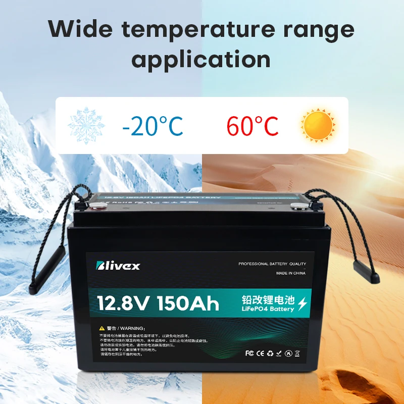 Blivex оптовая продажа батарея Lifepo4 12 В 50Ah 100Ah 200Ah 400Ah с глубокими циклами синий зуб Ip65 водонепроницаемая перезаряжаемая солнечная