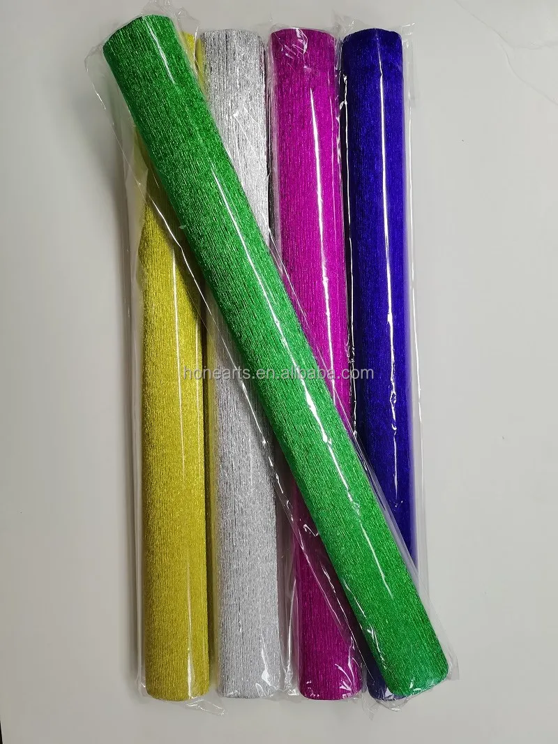 Wholesale Metallic Crepe Paper for Kids Gold Silver Crepe Paper Folds Multi Colors 10PCS Craft Metallic Foil Crepe Paper