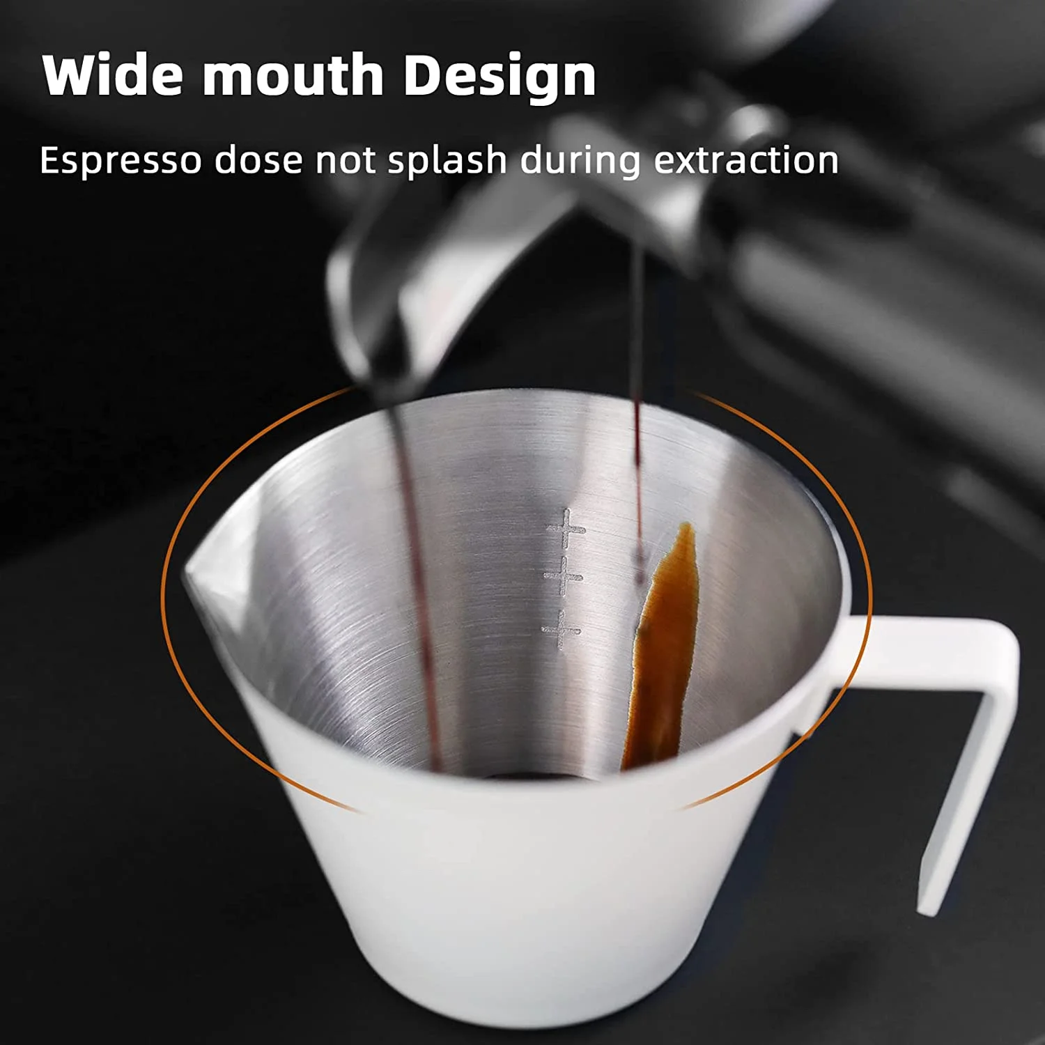 2oz Espresso Shot Cups Stainless Steel Measuring Cup with Handle Pouring Cup with Measurement Scale for Espresso Accessories