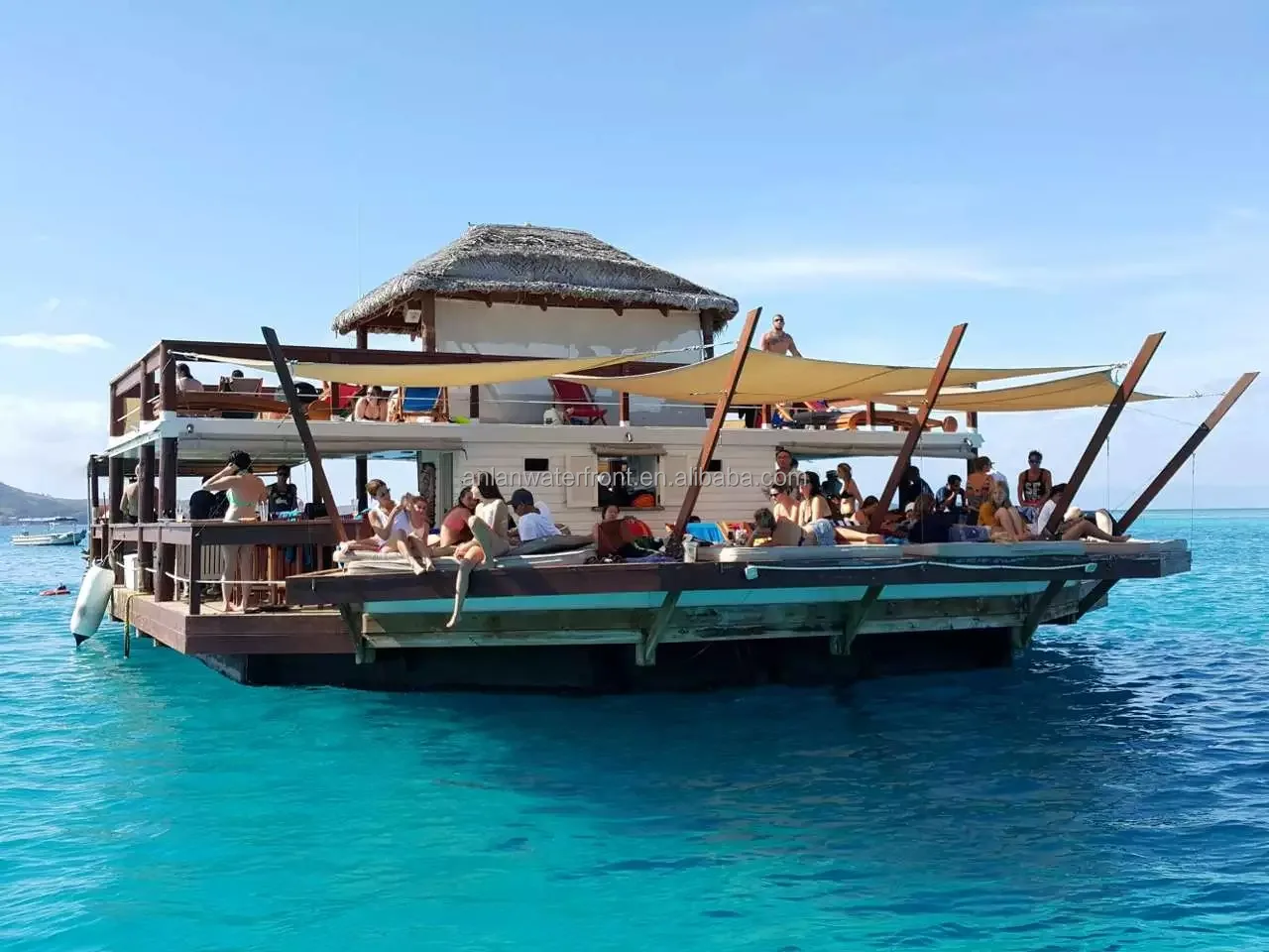 Other Marine Supplies Houseboat luxury Floating Bar Pontoon Boat Barge