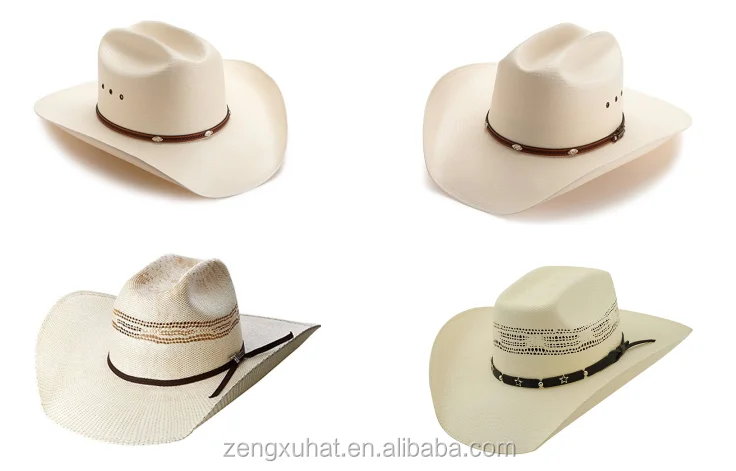 Custom Under Brim Printing Pattern Straw Hat Bulk Straw Cowboy Hats