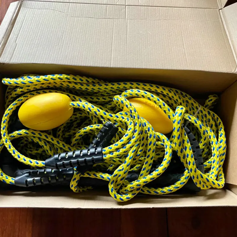 SELEWELL Thicker Heavy Duty Yellow Tow Rope Hook Strap Jetski Atv Double Bow Boat Water Sport Tow Rope