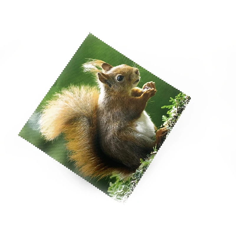 Factory OEM Sublimation Digital printing soft fabric customized designs silver eyeglass lens screen microfiber cleaning cloth