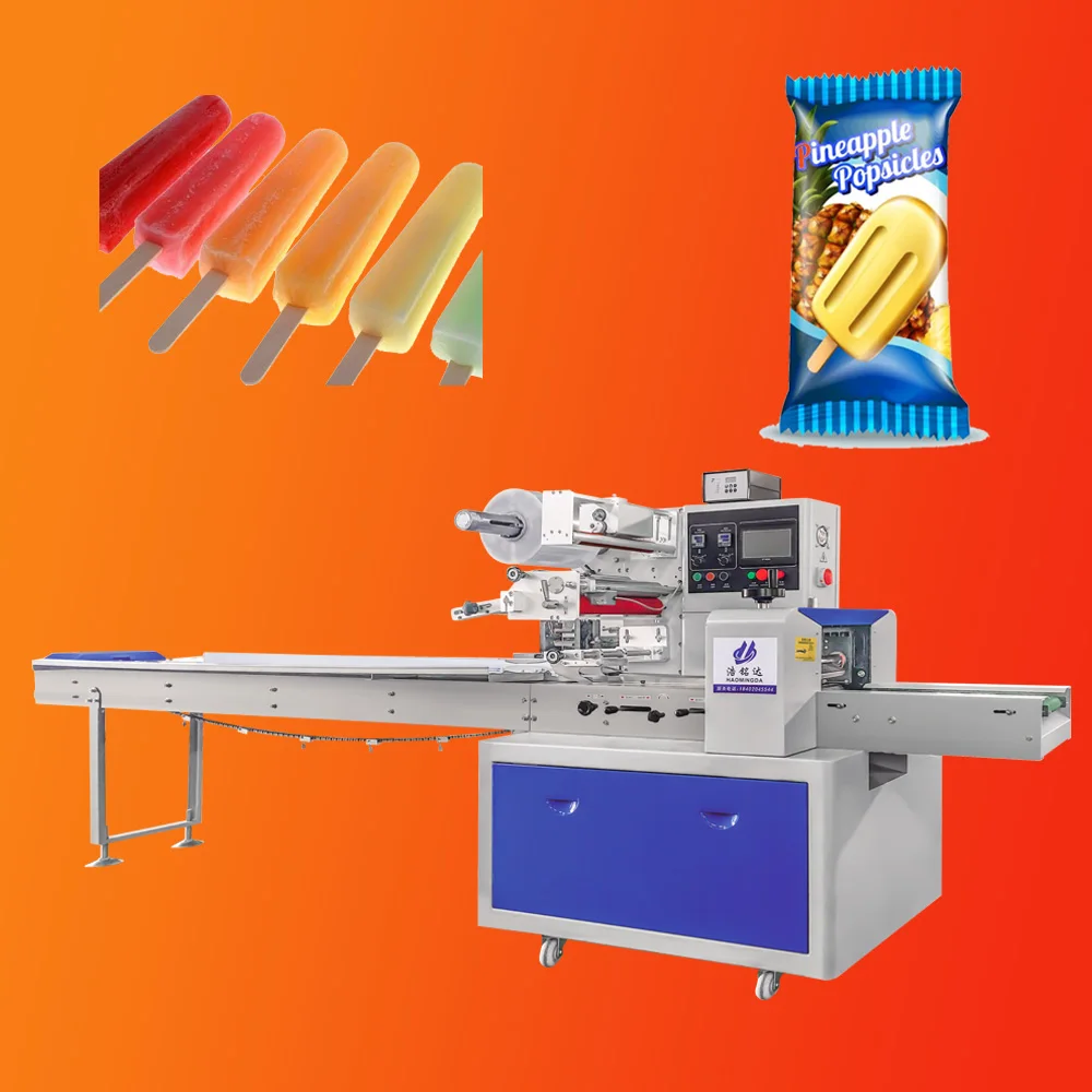 Automatic Popsicle Stick Ice Cream Bar Ice Lolly Wrapper Packaging Machine