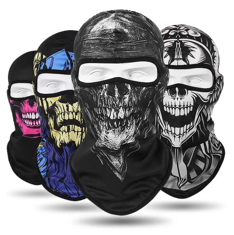 Breathable quickly-dry Outdoor cycling full face cover protective skeleton Ghost mask motorcycle Bicycle Helmet liner hat