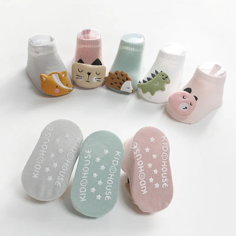 New Cartoon Animal Non-Slip Baby Floor Toddler Baby 0-1-3 Children Socks Boat Socks