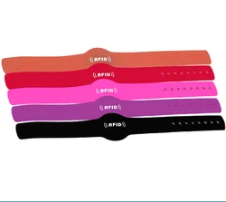 Cmrfid 125khz Silicone Rfid Wristband Bracelet Dual Chip Tk4100 T5577 Adjustable 13.56mhz Nfc Rfid Ticket Hand Wrist Band
