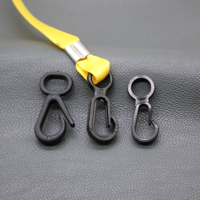 Wholesale Black Plastic Snap Clip Hooks Mini Carabiner Backpack Strap Lanyard Buckle Clip Hooks