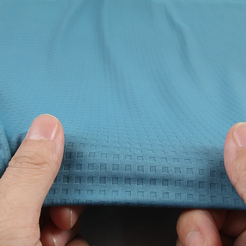 High-stretch nylon waffle sportswear fabric Knitted jacquard quick-dry plaid fabric Sports T-shirt fabric