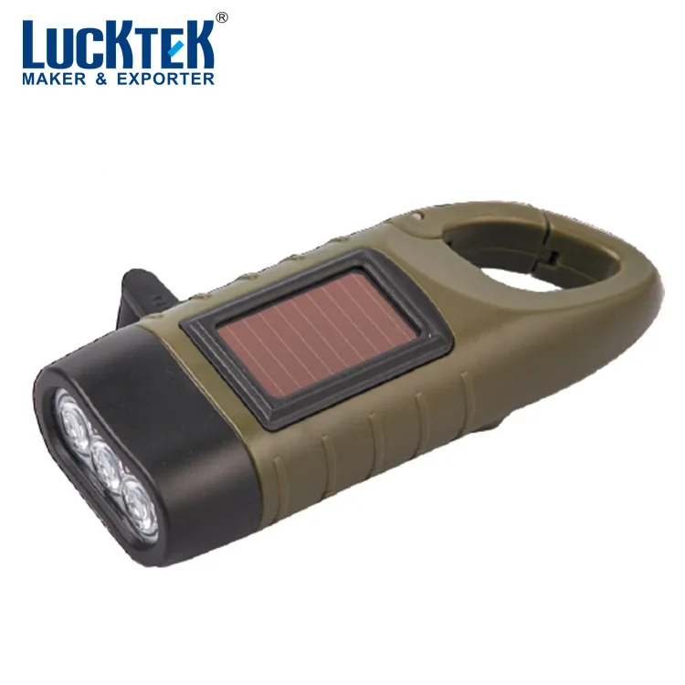Hot sell good quality mini solar hand crank flashlight for outdoors and mountaineering