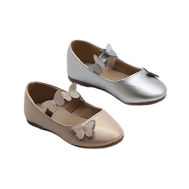 china supplier lovely butterfly pumps fancy cute school dress shoes for girls