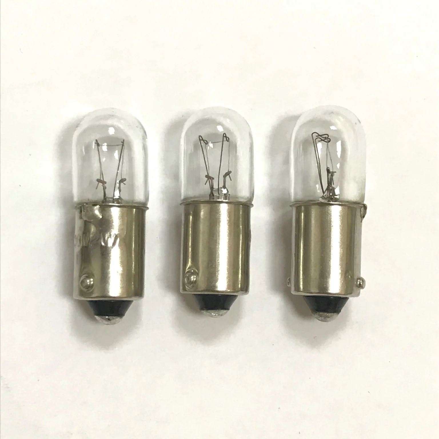 T10X28mm tubular indicator bulb 6V2W, 12V3W, 24V3W BA9S bayonet miniature light bulb