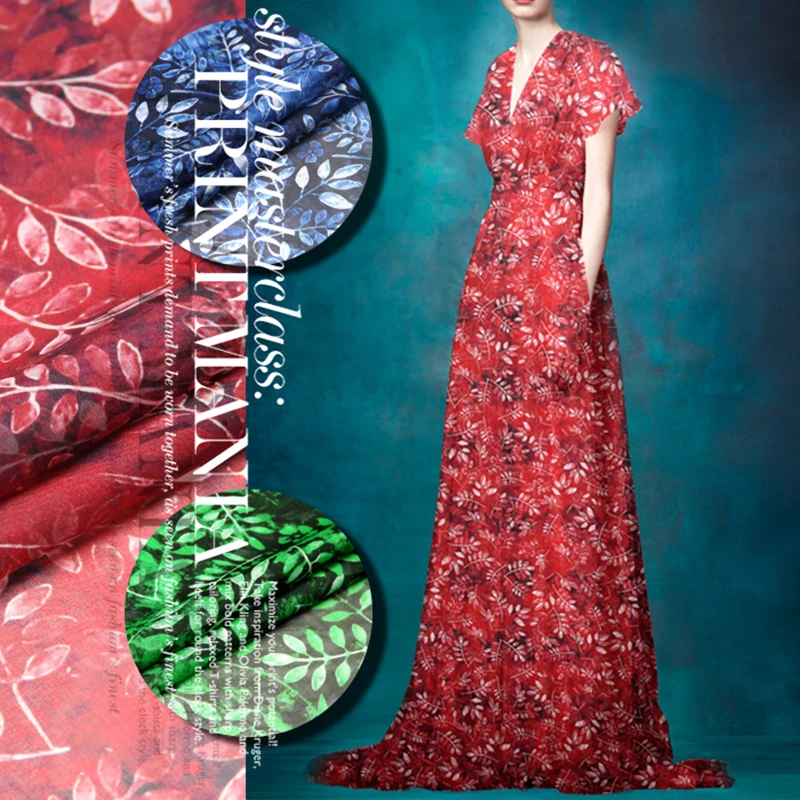 Chiffon silk fabric wholesale 6A grade 100% silk material 8 mm custom printing silk chiffon fabric