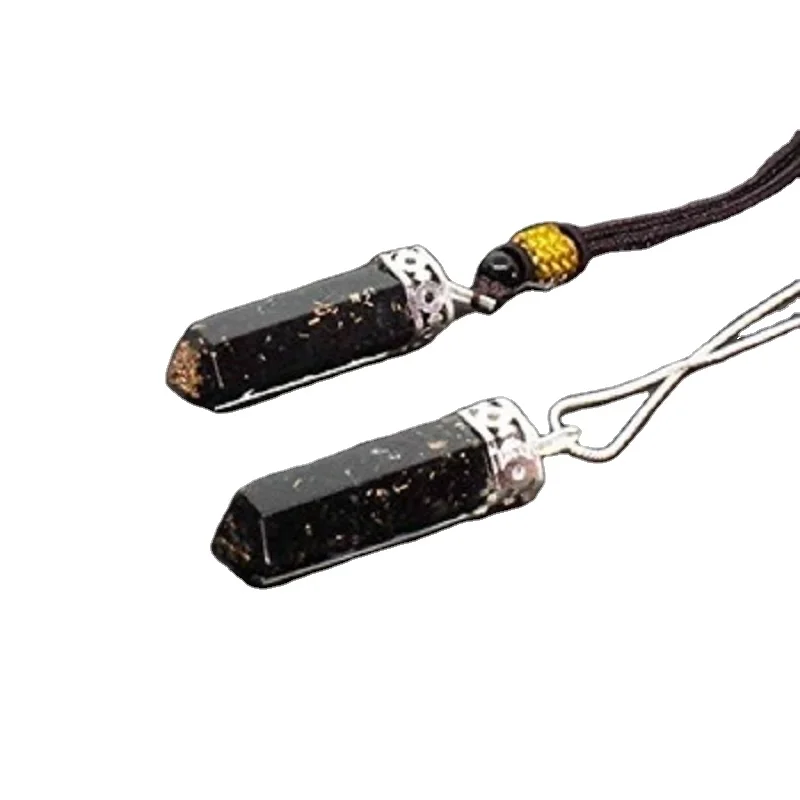 WHOLESALE ORGONITE ENERGY PENCIL PENDANT : BLACK TOURMALINE ORGONE PENCIL PENDANT: ENERGY PENCIL PENDANT AGATE